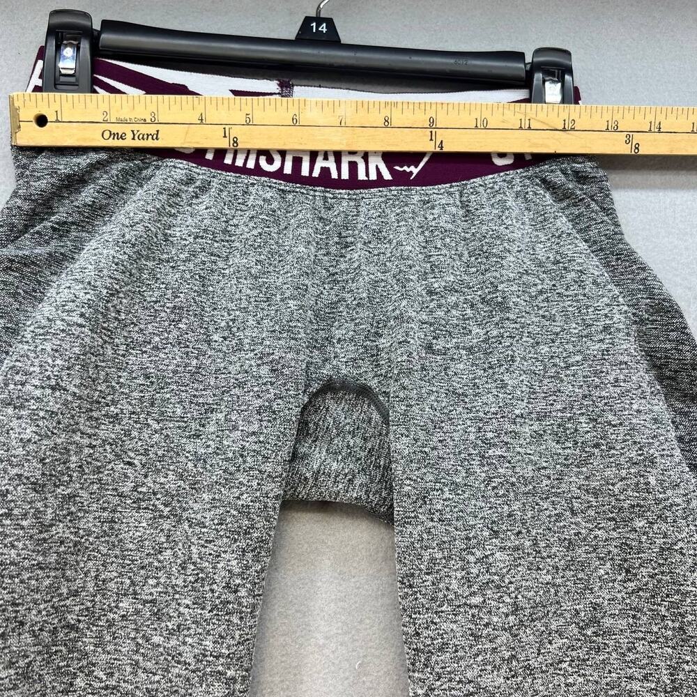 Gym Shark Leggings Women's Size Small Athleticwear Grey/Maroon Logo Low Rise - Picture 2 of 12
